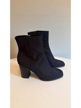 Dolce Vita Black Block Heel Ankle Boots With Side Zippers Size 8